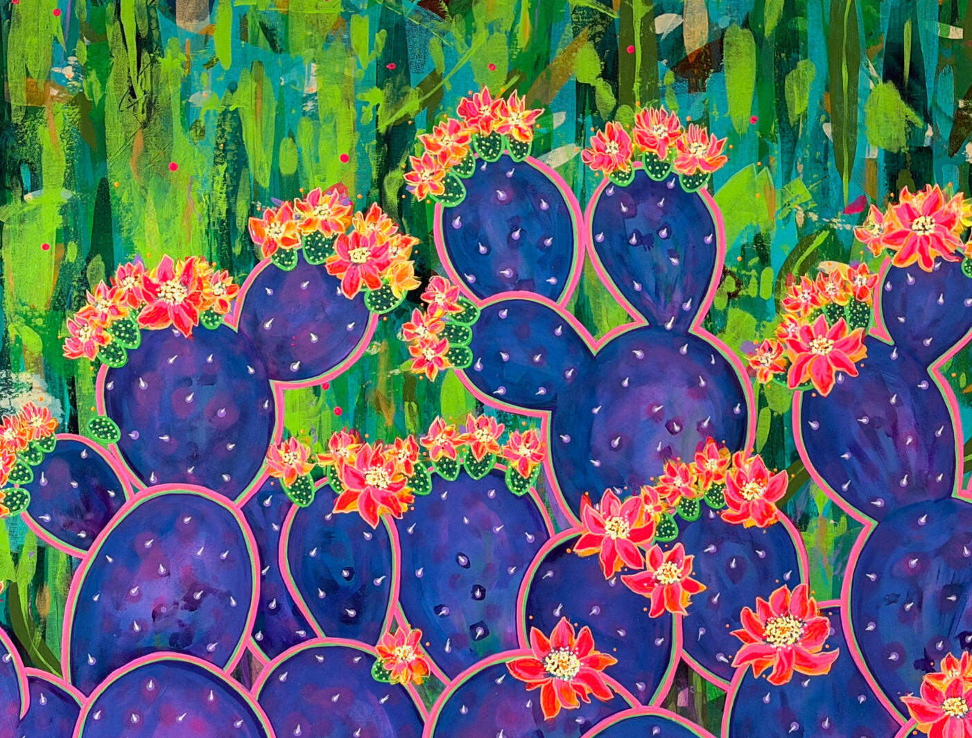 "When the light touches her, she glows" acrylic - 36" X 48"
